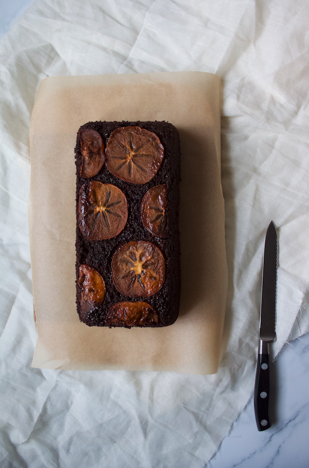 persimmon molasses loaf cake